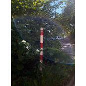 Barrier posts | Steel tube  76 x 2,6 mm | removable, with Euro profile cylinder lock | hot-dip galvanized | without eyelet